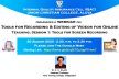 Webinar on “Tools for Screen Recording”
